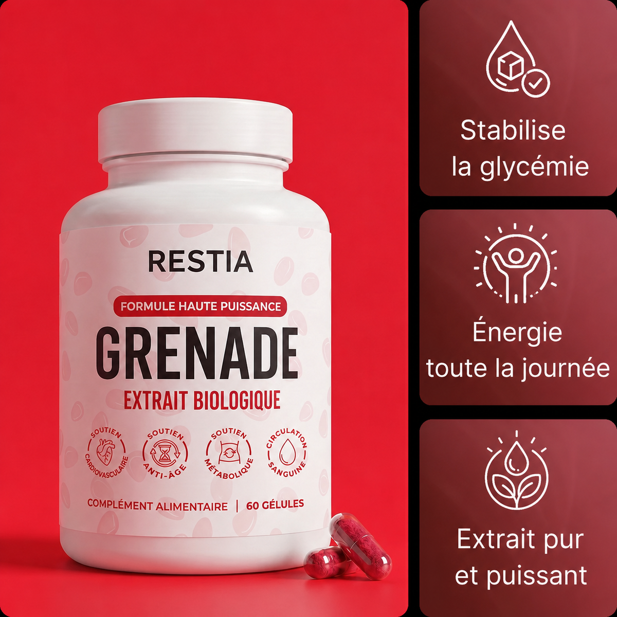 Extrait de grenade bio en gélules