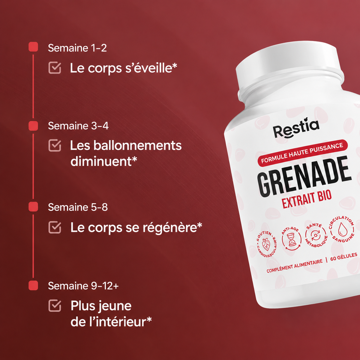 Extrait de grenade bio en gélules