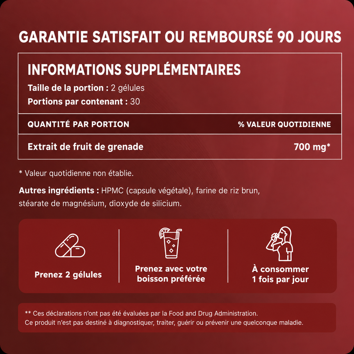 Extrait de grenade bio en gélules