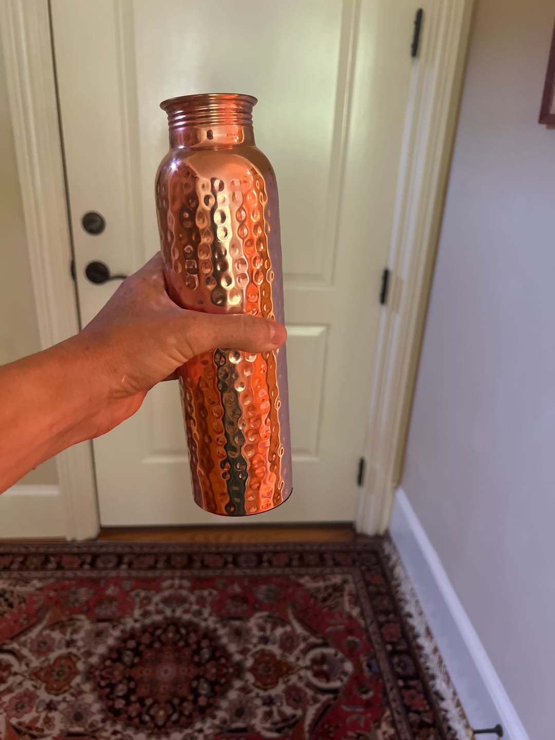 Customer photo review of Certified Ayurveda® Pure Copper Water Bottles - V2 Hand-Hammered Edition