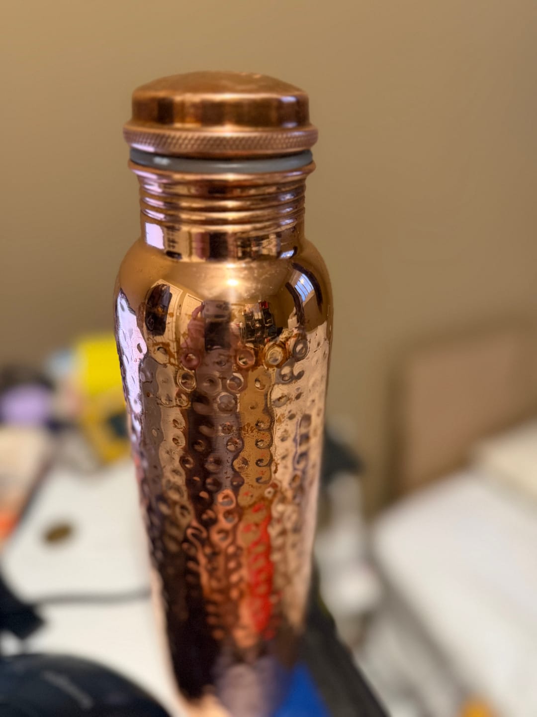 Customer photo review of Certified Ayurveda® Pure Copper Water Bottles - V2 Hand-Hammered Edition