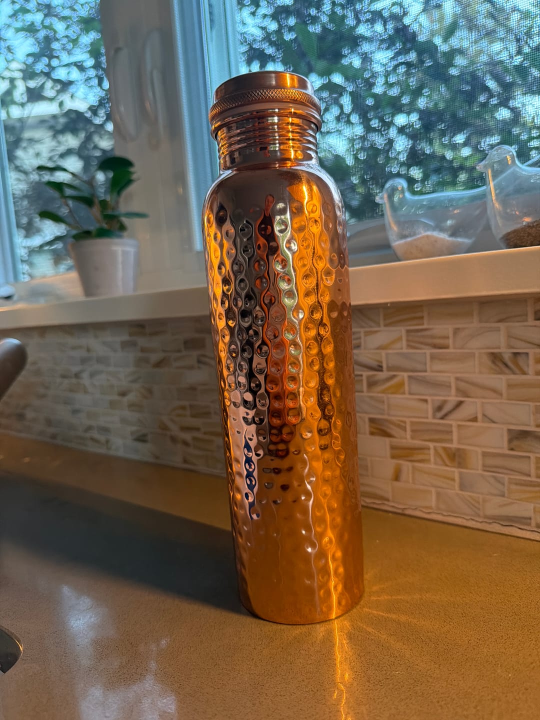Customer photo review of Certified Ayurveda® Pure Copper Water Bottles - V2 Hand-Hammered Edition