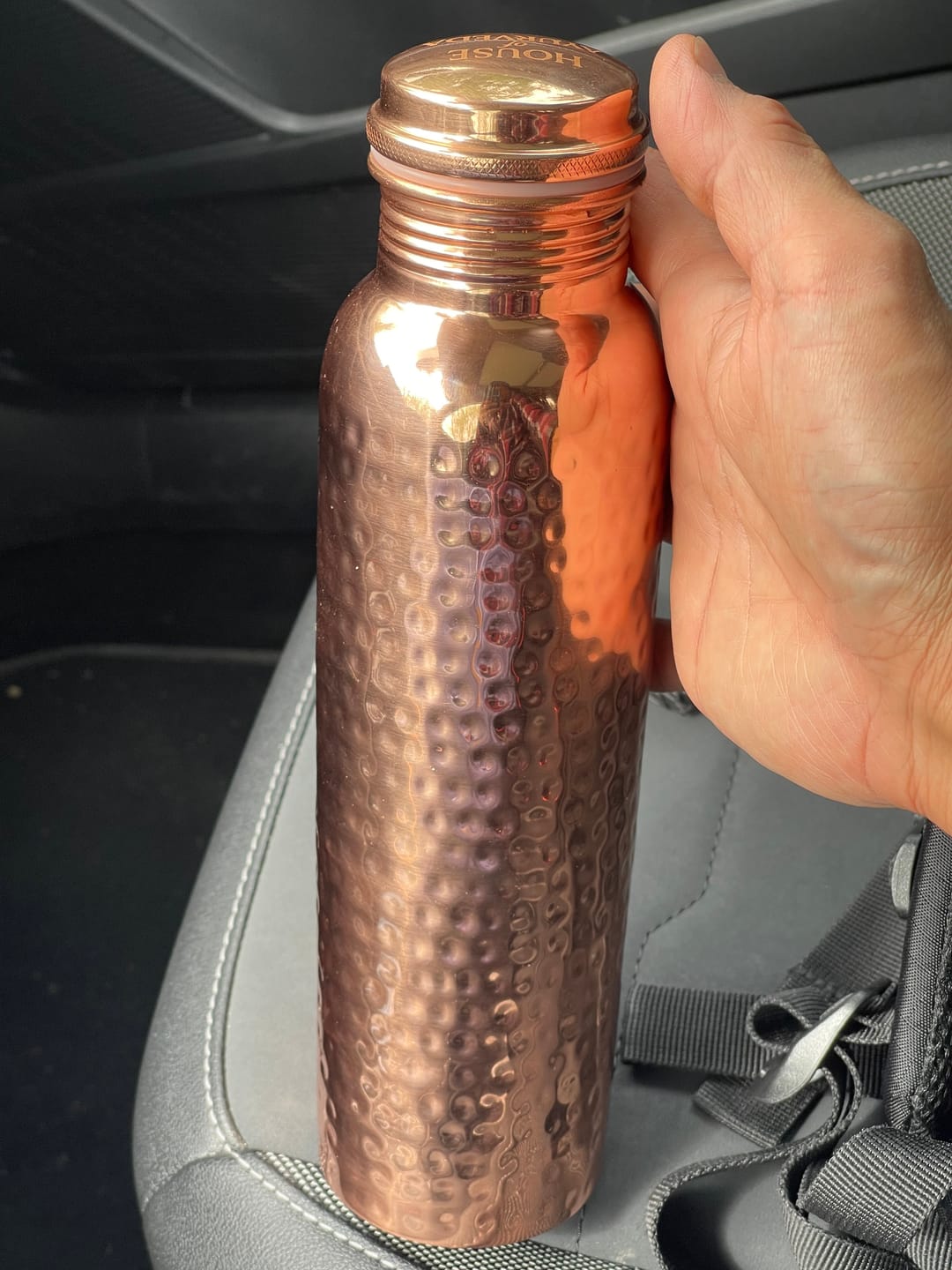 Customer photo review of Certified Ayurveda® Pure Copper Water Bottles - V2 Hand-Hammered Edition