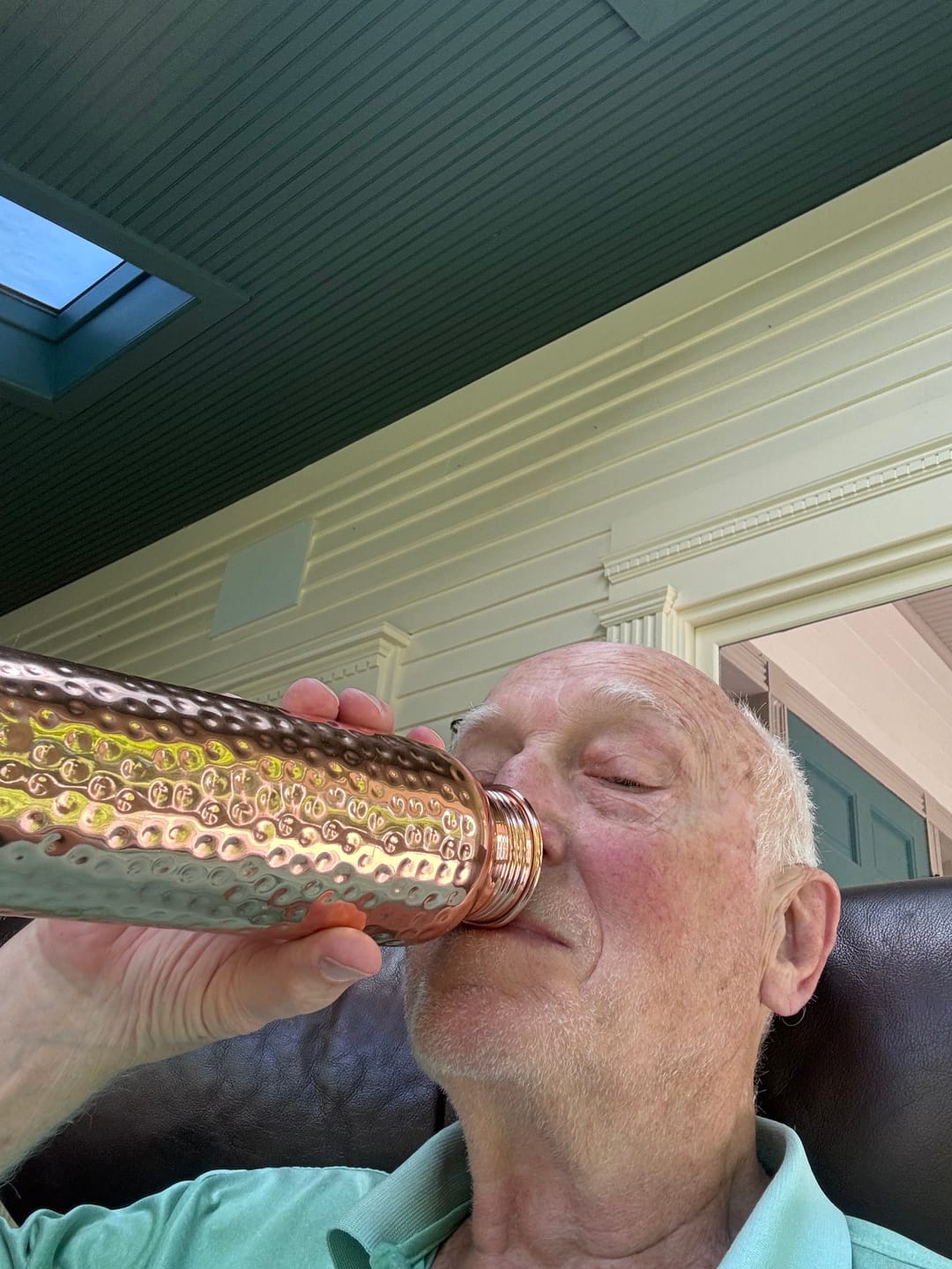 Customer photo review of Certified Ayurveda® Pure Copper Water Bottles - V2 Hand-Hammered Edition
